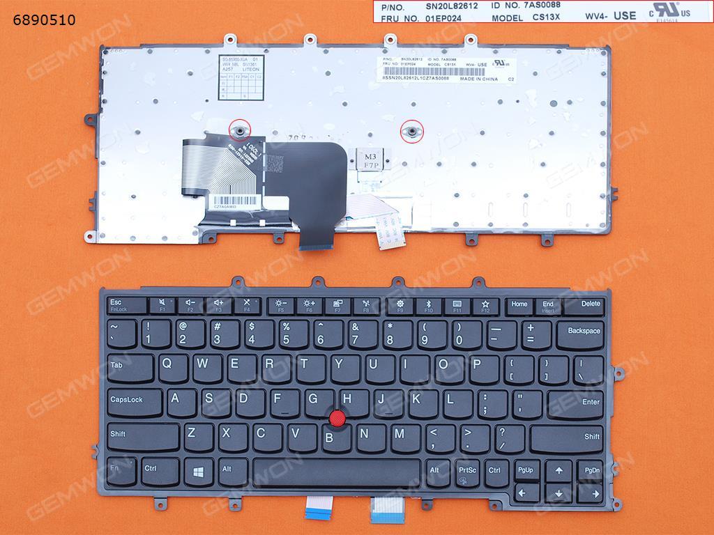 Picture of New Replacement Laptop Keyboard For Lenovo Thinkpad X250 X260 X270 BLACK FRAME BLACK(For Win8,With Point) US Layout