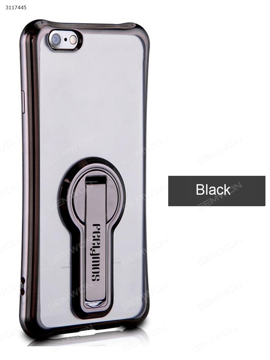 Picture of iphone 7/8 Soft shell bracket cell phone shell, Anti - fall personality of soft silica gel, Black