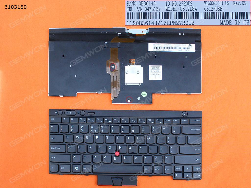 Picture of New Replacement Laptop Keyboard For ThinkPad T430 T530 X230 BLACK(Backlit) US Layout