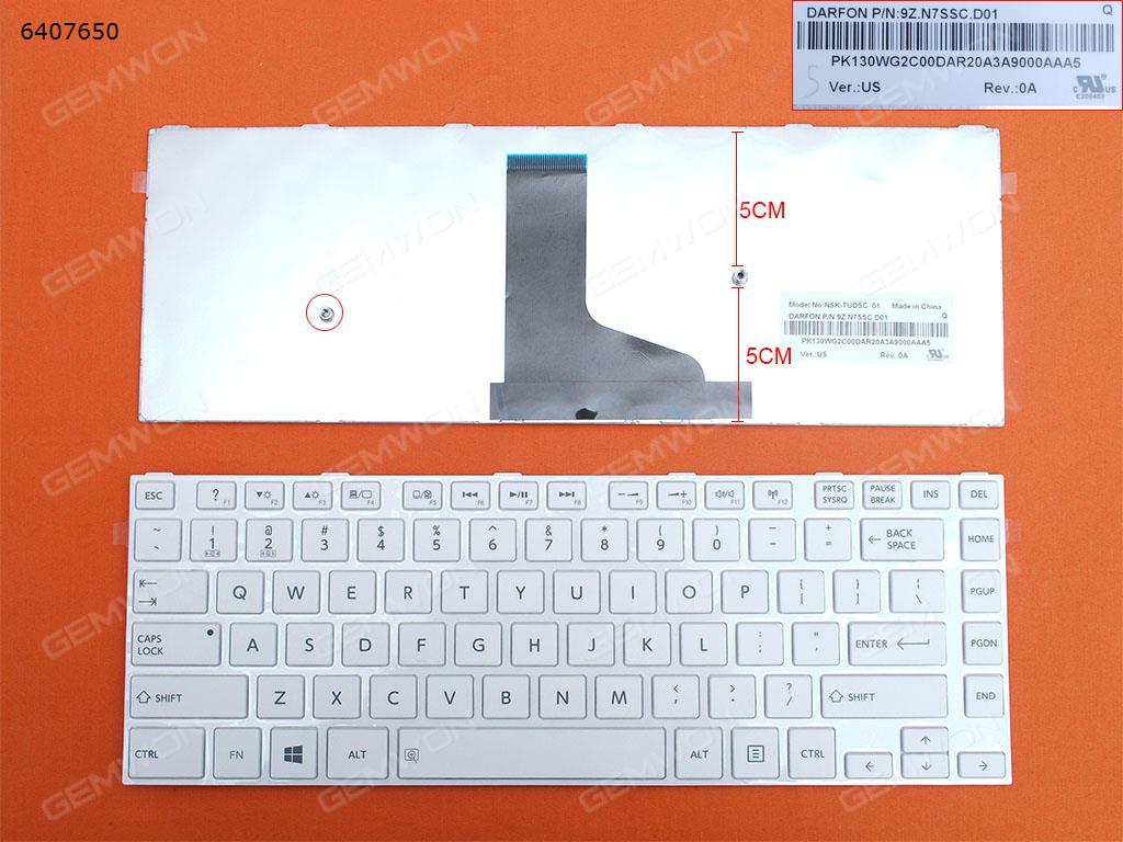 Picture of New Replacement Laptop Keyboard For TOSHIBA L40-A C40D WHITE FRAME WHITE(For Win8) US Layout