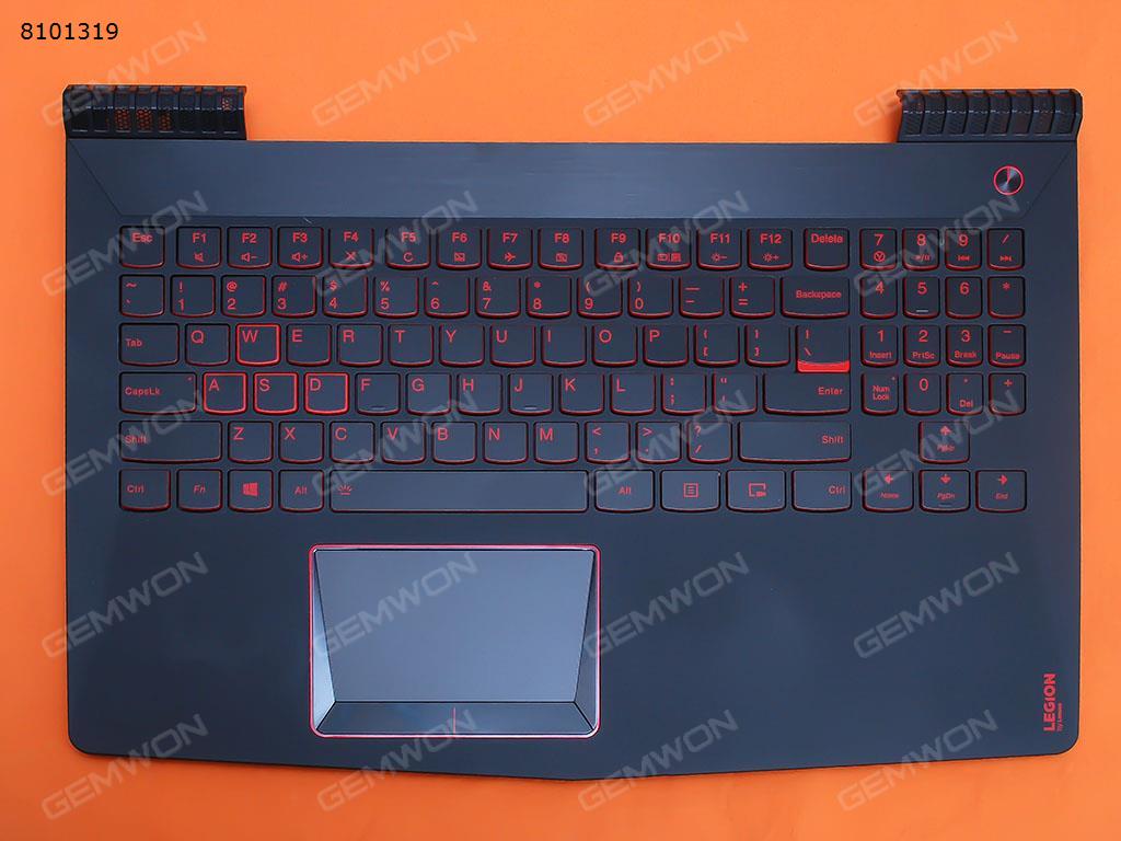 Picture of New Replacement Laptop Cover For lenovo y520 R720-15IKB palmres with US Backlit Keyboard case Upper cover BLACK （With touchpad,Without foil）