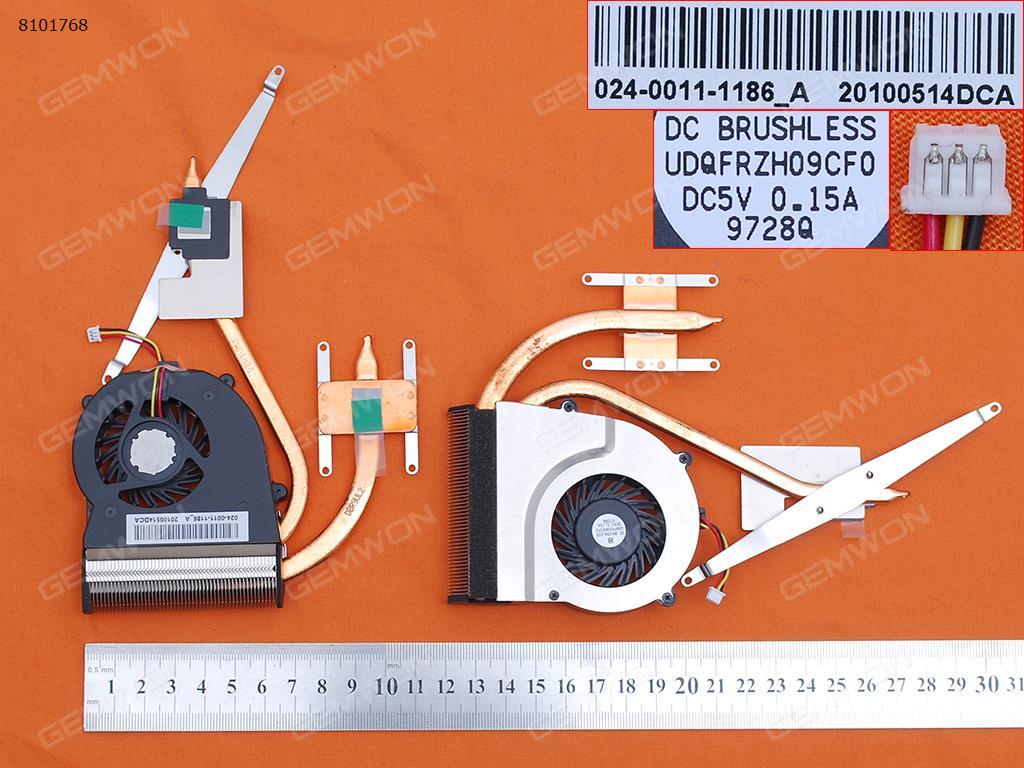 Picture of New Replacement CPU Cooling Fan For SONY Vaio 13.3" VGN-SR VGN-SR490(Heatsink) 024-0011-1186_A  UDQFRZH09CF0 Layout