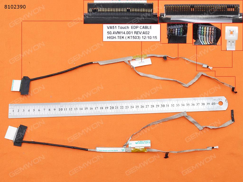 Picture of New LCD Display Screen Cable Replacement  For ACER Aspire V5 V5-571 V5-571G V5-571P,30Pin EDP,For touch screen