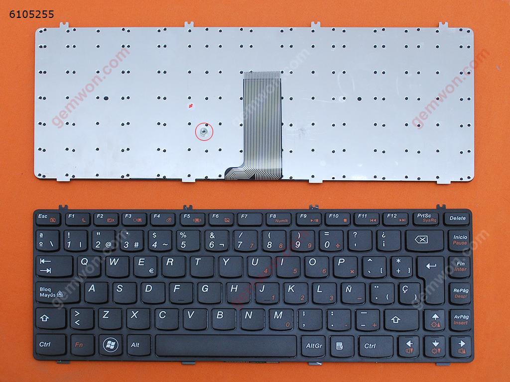 Picture of New Replacement Laptop Keyboard For Lenovo IdeaPad Y470 Y471 Y470M Y470N Y470P BLACK FRAME BLACK OEM SP Layout