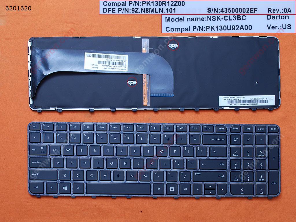 Picture of New Replacement Laptop Keyboard For HP M6-1000  GLOSSY FRAME BLACK WIN8(Backlit) US Layout