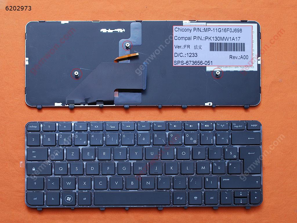 Picture of New Replacement Laptop Keyboard For HP Folio 13 13-1000 13-2000 GLOSSY FRAME BLACK (Backlit) FR Layout