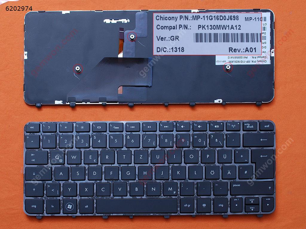 Picture of New Replacement Laptop Keyboard For HP Folio 13 13-1000 13-2000 GLOSSY FRAME BLACK (Backlit) GR Layout