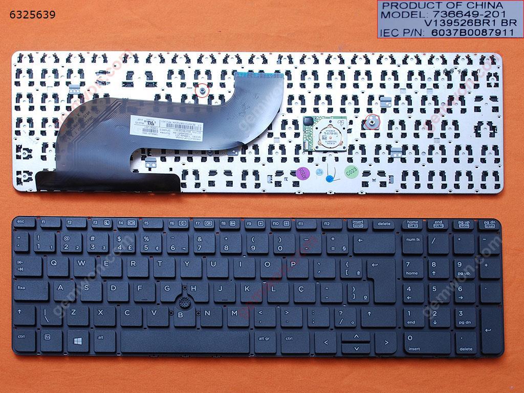 Picture of New Replacement Laptop Keyboard For HP Probook 650 G1 655 G1 BLACK (Without FRAME,With Point stick,WIN8) BR Layout