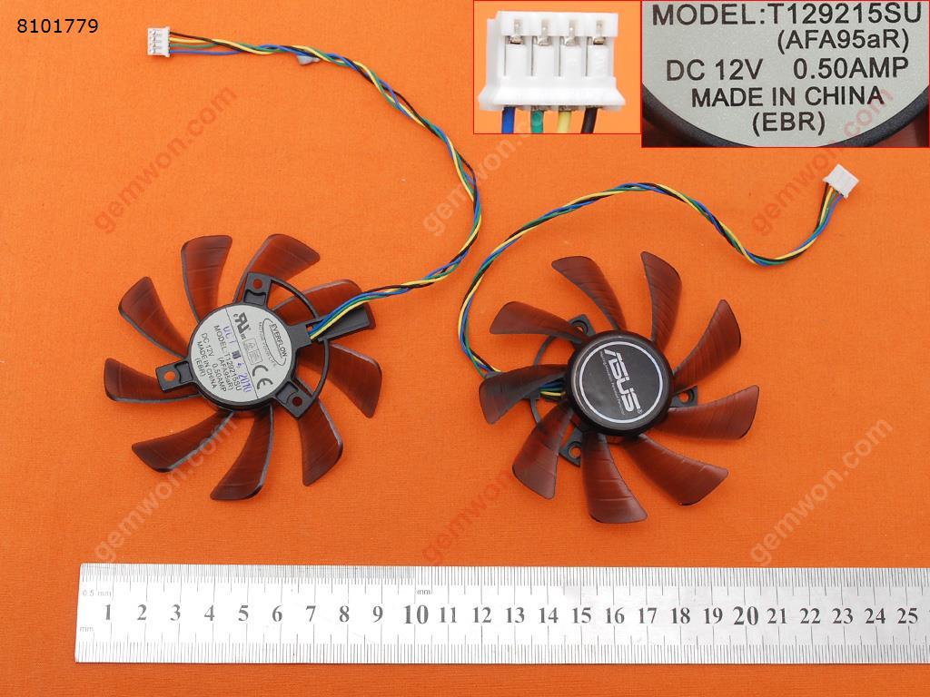 Picture of New Replacement CPU Cooling Fan For ASUS GTX 460 560 HD 6790 6870 Fan T129215SU T129215SU Layout