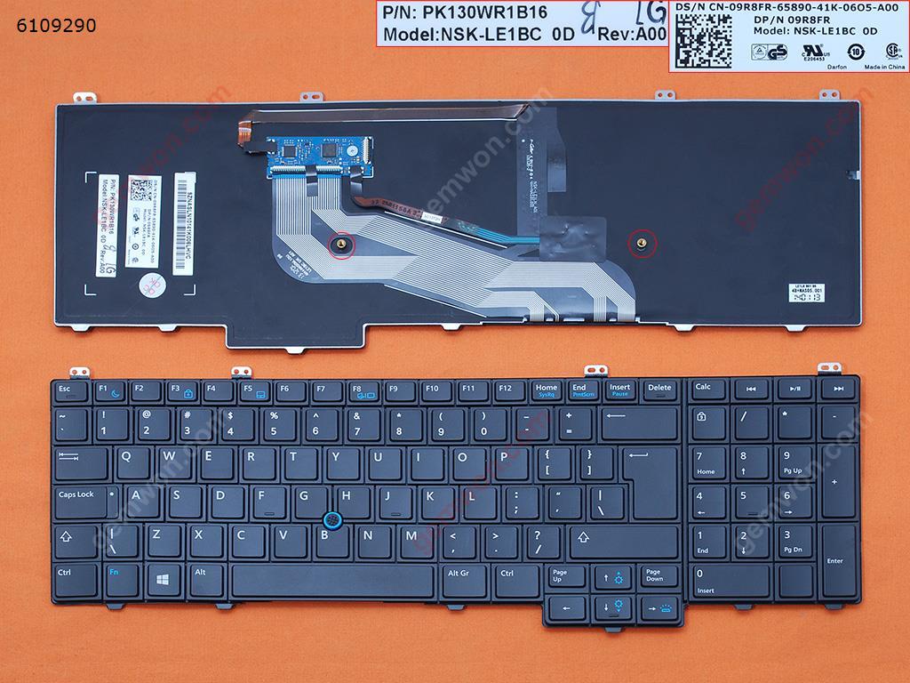 Picture of New Replacement Laptop Keyboard For DELL Latitude E5540 BLACK (With point,Backlit,Big Enter,Win8) US Layout