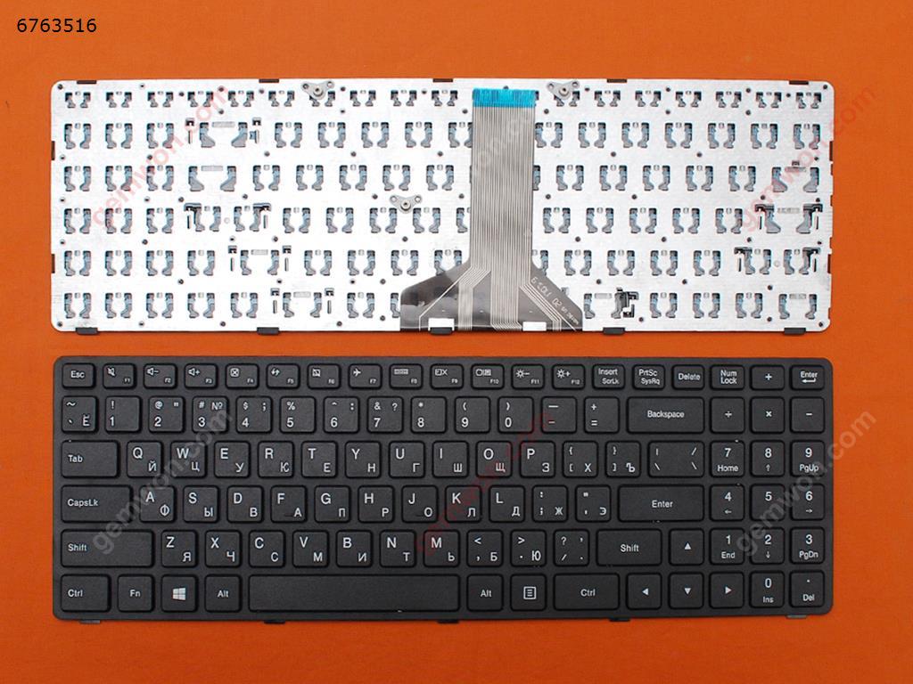 Picture of New Replacement Laptop Keyboard For LENOVO Ideapad 100-15IBD BLACK FRAME BLACK WIN8(Long Cable,OEM) RU Layout