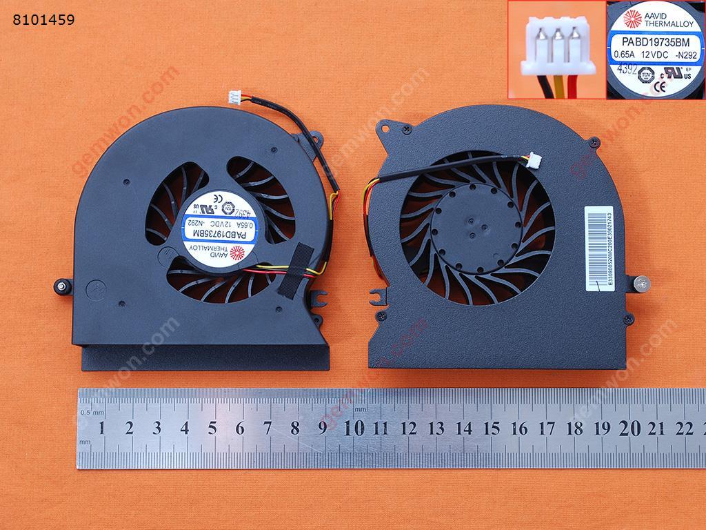 Picture of New Replacement CPU Cooling Fan For MSI GT72 GT72S GT72VR 1781 1782(Original) PABD19735BM  0.65A 12VDC -N292 Layout