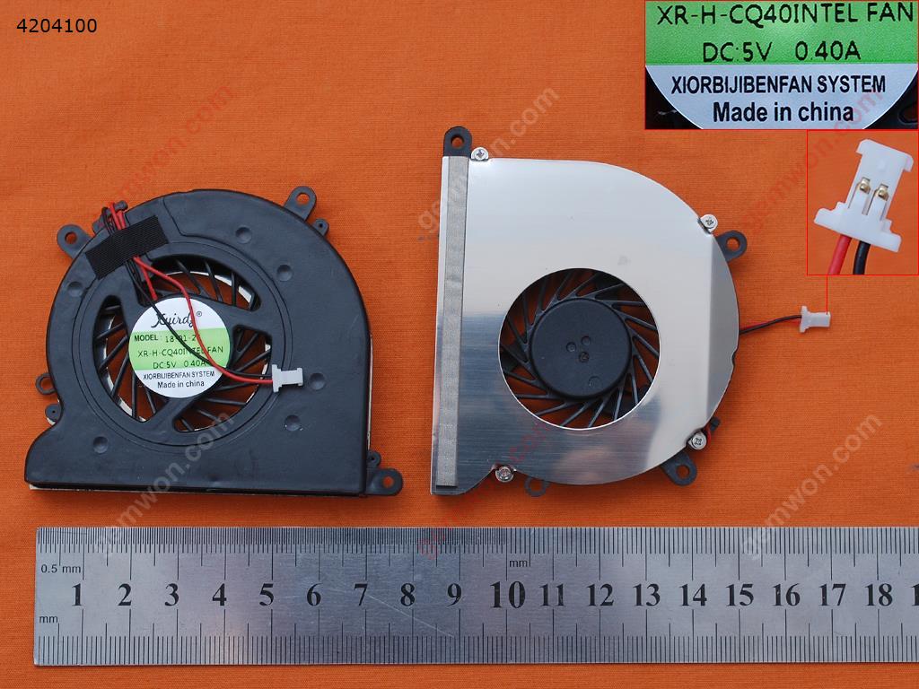 Picture of New Replacement CPU Cooling Fan For HP DV4-1000 CQ40 CQ45(For Intel,2 pins,OEM) SPS-486844-001 7J09A4 AB7205HX-GC1 DFS551305MC0T  GB0506PFV1-A  KSB0505HA  DFS531005MC0T Layout