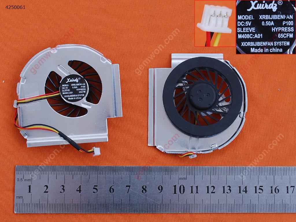 Picture of New Replacement CPU Cooling Fan For ThinkPad T61 T61P 14.1"/replace T500 W500(Thick，Version 1,OEM) MCF-217PAM05   XR-1M-T61FAN Layout