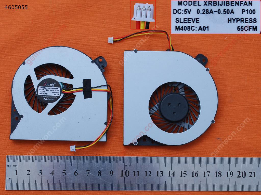 Picture of New Replacement CPU Cooling Fan For ASUS K55 K55D K55DR(For AMD,OEM) MF75090V1-C180-G99   AB0805HX-GK3 Layout