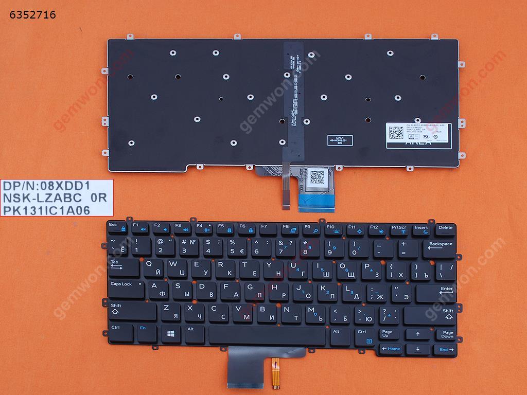 Picture of New Replacement Laptop Keyboard For Dell Latitude 7370 E7370 BLACK WIN8(Without FRAME,Backlit） RU Layout