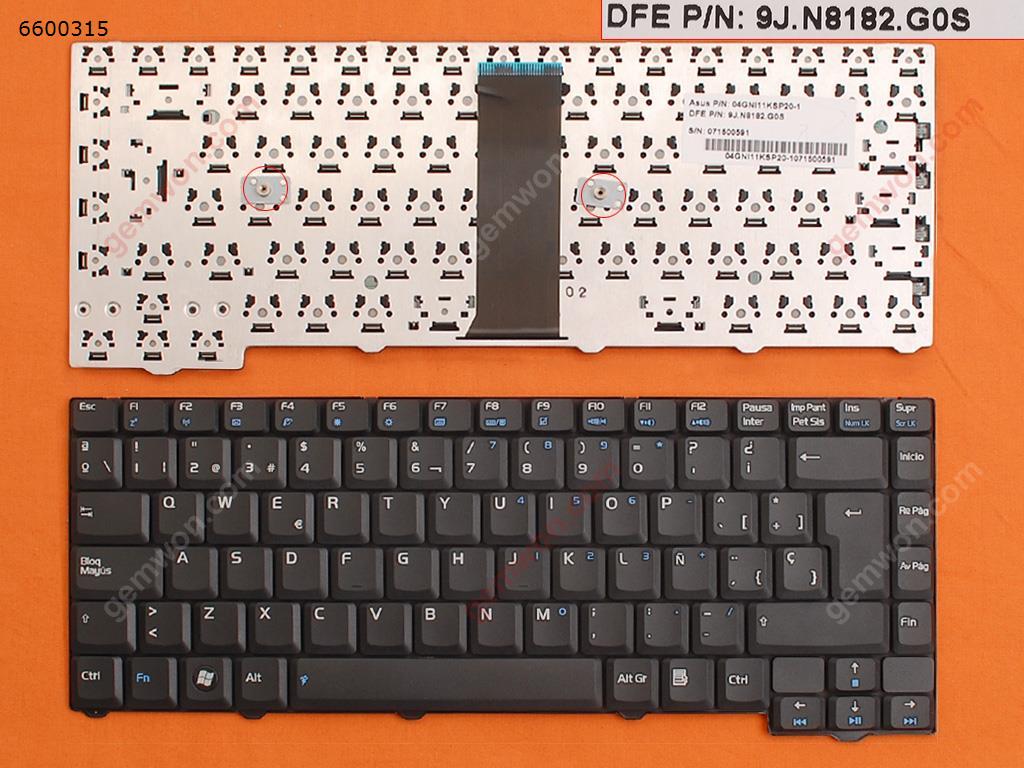 Picture of New Replacement Laptop Keyboard For ASUS F2 BLACK SP Layout