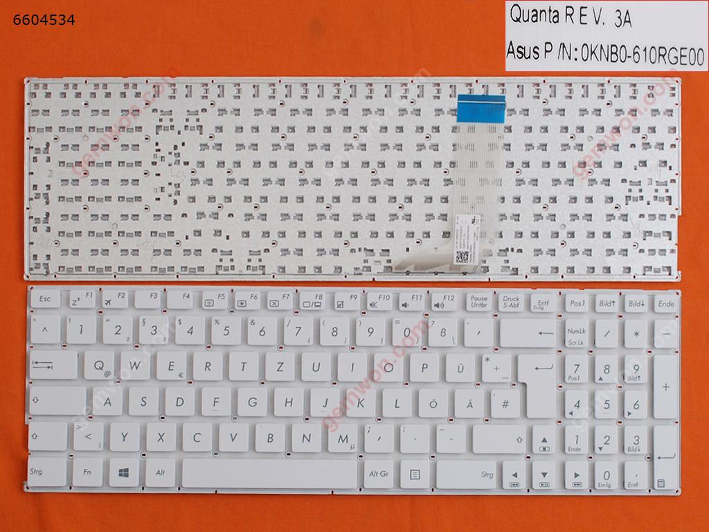 Picture of New Replacement Laptop Keyboard For ASUS A556U A556UA A556UB A556UF A556UJ A556UR A556UV A556 X556 WHITE (Without FRAME,Without Foil,Win8) GR Layout