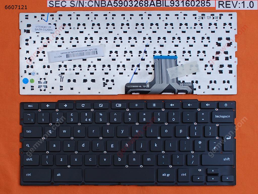 Picture of New Replacement Laptop Keyboard For Samsung Chromebook XE550C22 BLACK(Without FRAME) Uk Layout