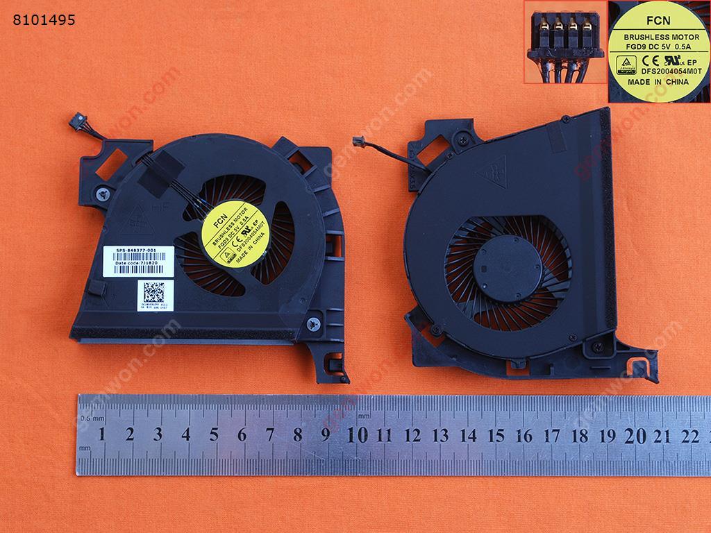 Picture of New Replacement CPU Cooling Fan For HP ZBOOK 17 G3 CPU FAN(Original) DC28000GZF0 848377-001 DFS2004054M0T Layout