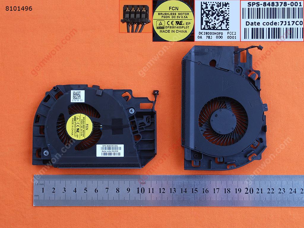 Picture of New Replacement CPU Cooling Fan For HP ZBOOK 17 G3 VGA FAN(Original) DC28000H0F0 848378-001  DFS561405PL0T Layout