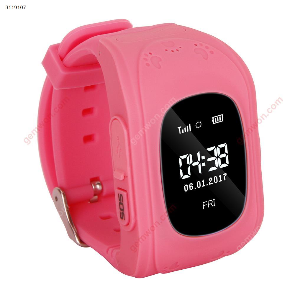 Picture of Q50 children Child smart wear LBS positioning watch，APP Multi-Language ，In the match pink