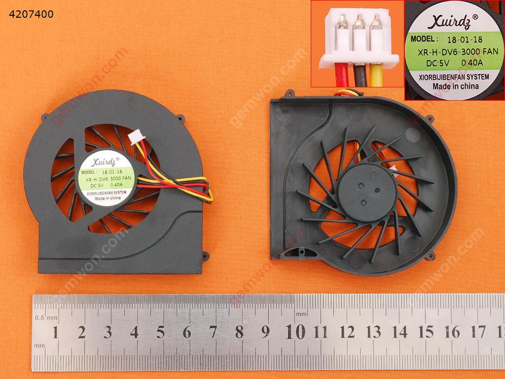 Picture of New Replacement CPU Cooling Fan For HP DV7-4000 DV6-4000  DV6-3000(OEM) DFB552005M30T(DC5V 0.5A)  KSB06105HA KSB0505HA G70X05MS1AH  FALX000EPA   DFS531005MC0T Layout