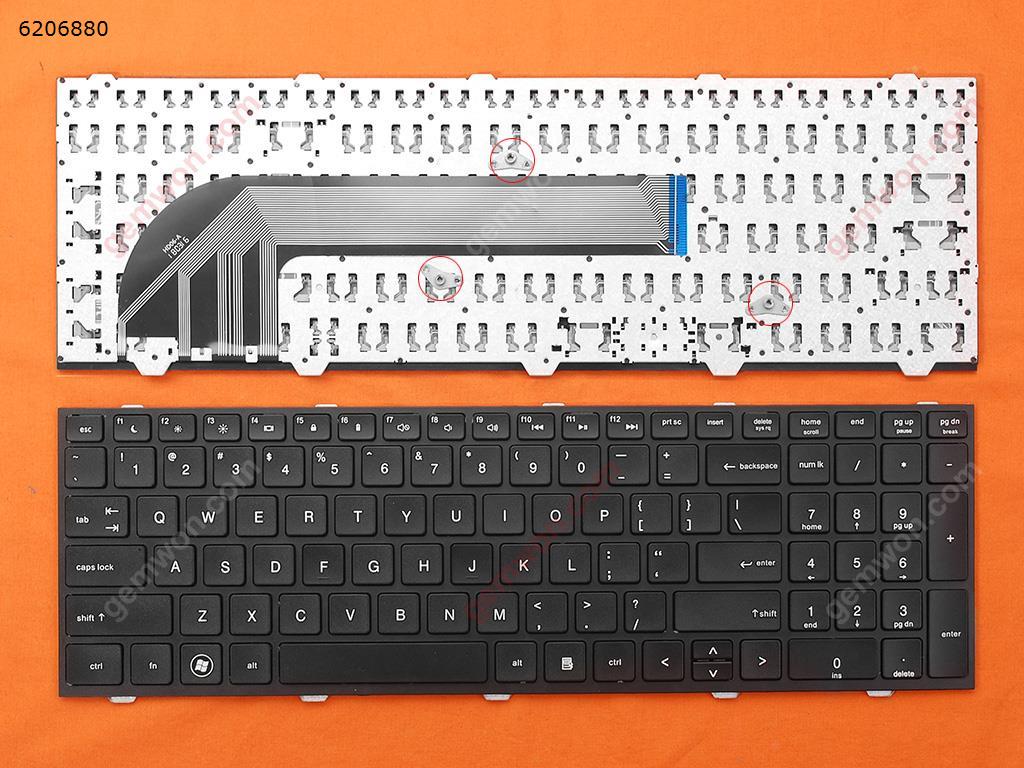 Picture of New Replacement Laptop Keyboard For HP 4540S 4545S BLACK FRAME BLACK OEM US Layout