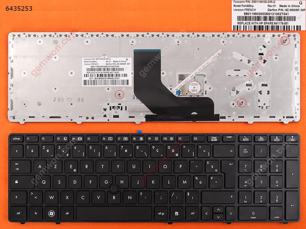 Picture of New Replacement Laptop Keyboard For HP ProBook 6560B/EliteBook 8570P BLACK FRAME BLACK(With Point stick ) FR Layout