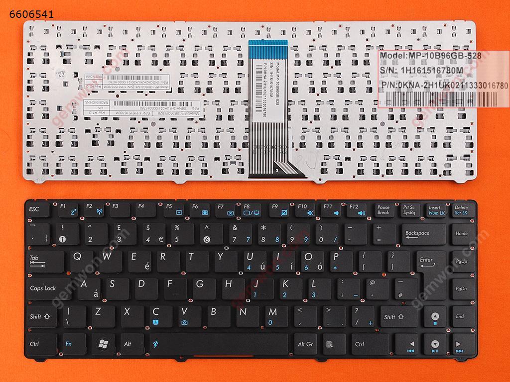 Picture of New Replacement Laptop Keyboard For ASUS Eee PC 1225 1225B 1225C 1215N 1215P 1215T BLACK Uk Layout