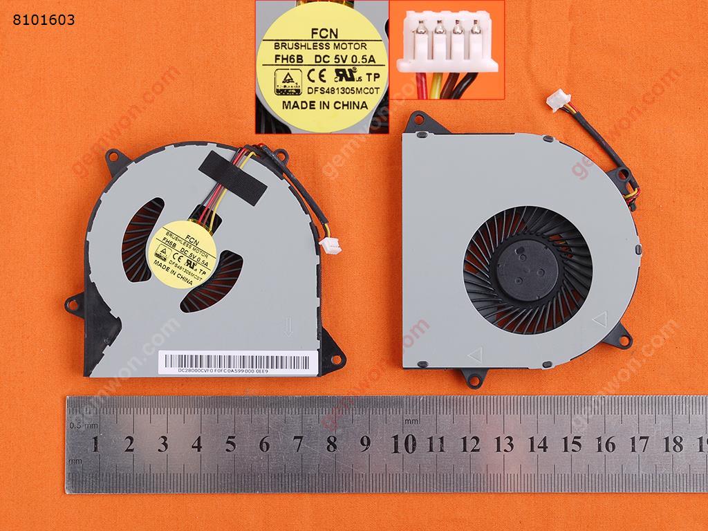 Picture of New Replacement CPU Cooling Fan For Lenovo IdeaPad 110-14IBR 110-15ACL 100-15IBD Laptop Fan 4Pin(Original) DFS481305MC0T Layout