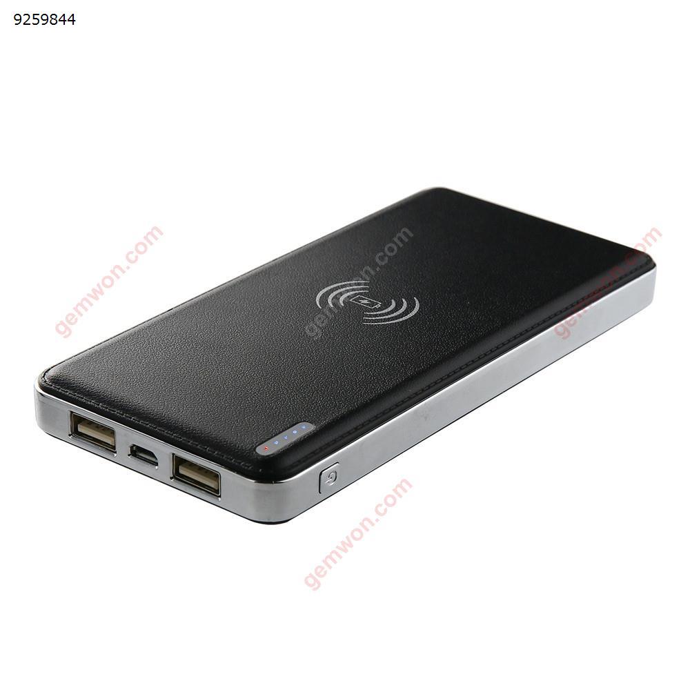 Picture of Qi Wireless Power Bank  High Capacity 10000 Mah Portable Wireless Charger Pad External Battery Packs 2 in 1 With Dual Fast Charging Port For iPhone X iPhone 8 Galaxy Note 8 S8 S9 And More（black）