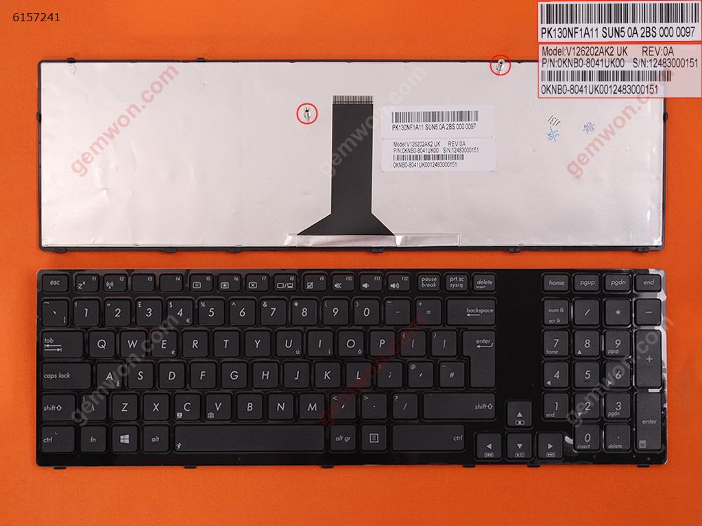 Picture of New Replacement Laptop Keyboard For ASUS K95 K95V K95VB K95VJ K95VM X93 X93S X93SM X93SV GLOSSY FRAME BLACK WIN8 Uk Layout