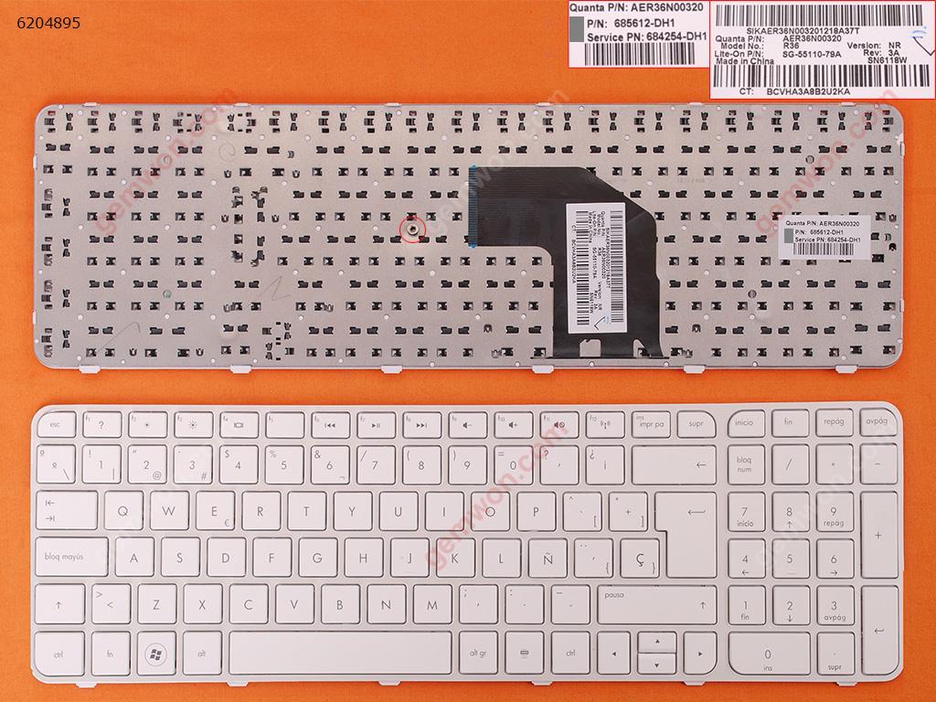 Picture of New Replacement Laptop Keyboard For HP G6-2000 WHITE FRAME WHITE SP Layout