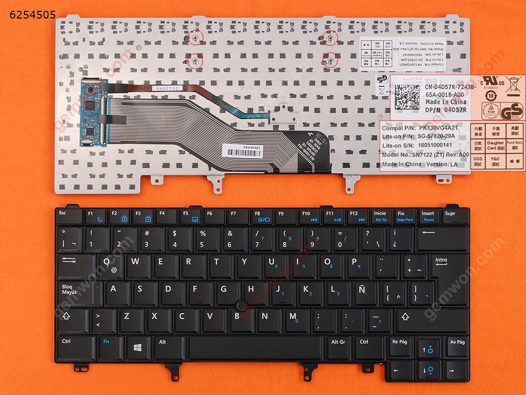 Picture of New Replacement Laptop Keyboard For DELL Latitude E6420 E5420 E6220 E6320 E6430 BLACK(With Point stick,BLUE Printing,WIN8) LA Layout