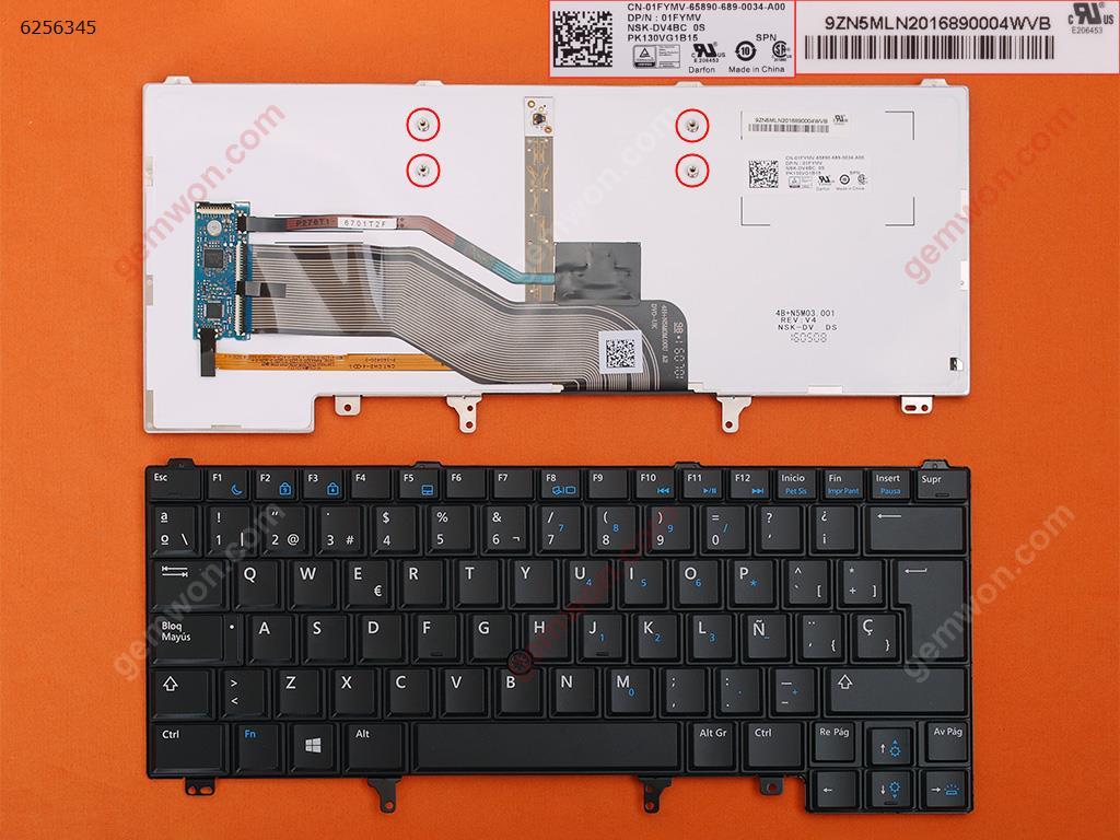 Picture of New Replacement Laptop Keyboard For DELL Latitude E6420 E5420 E6220 E6320 E6430 BLACK(Backlit,With Point stick,BLUE Printing,WIN8) SP Layout