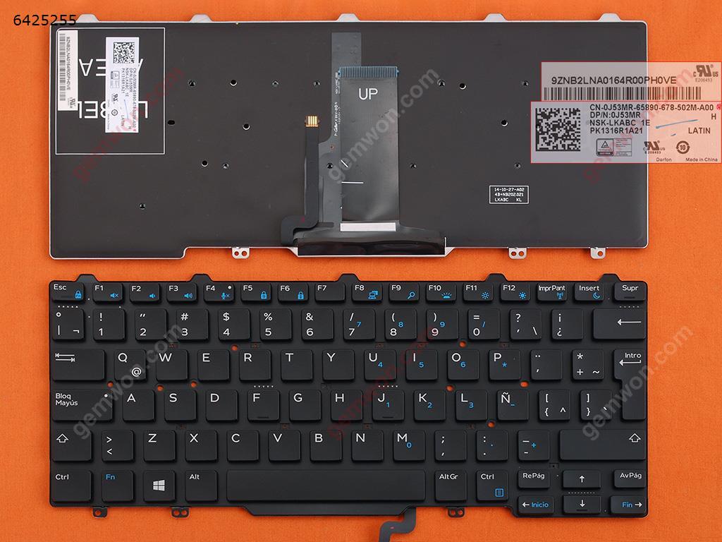 Picture of New Replacement Laptop Keyboard For DELL Latitude 3340 3350 BLACK (Backlit,Without Frame,For Win8) LA Layout