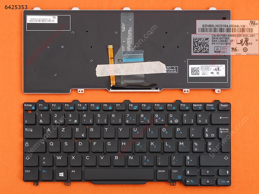 Picture of New Replacement Laptop Keyboard For DELL Latitude E9250 BLACK (Backlit,For Win8) FR Layout