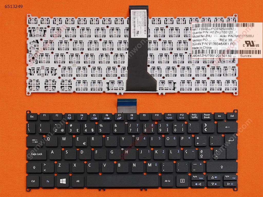 Picture of New Replacement Laptop Keyboard For ACER V5-122P BLACK(Without FRAME,Without foil For Win8) PO Layout