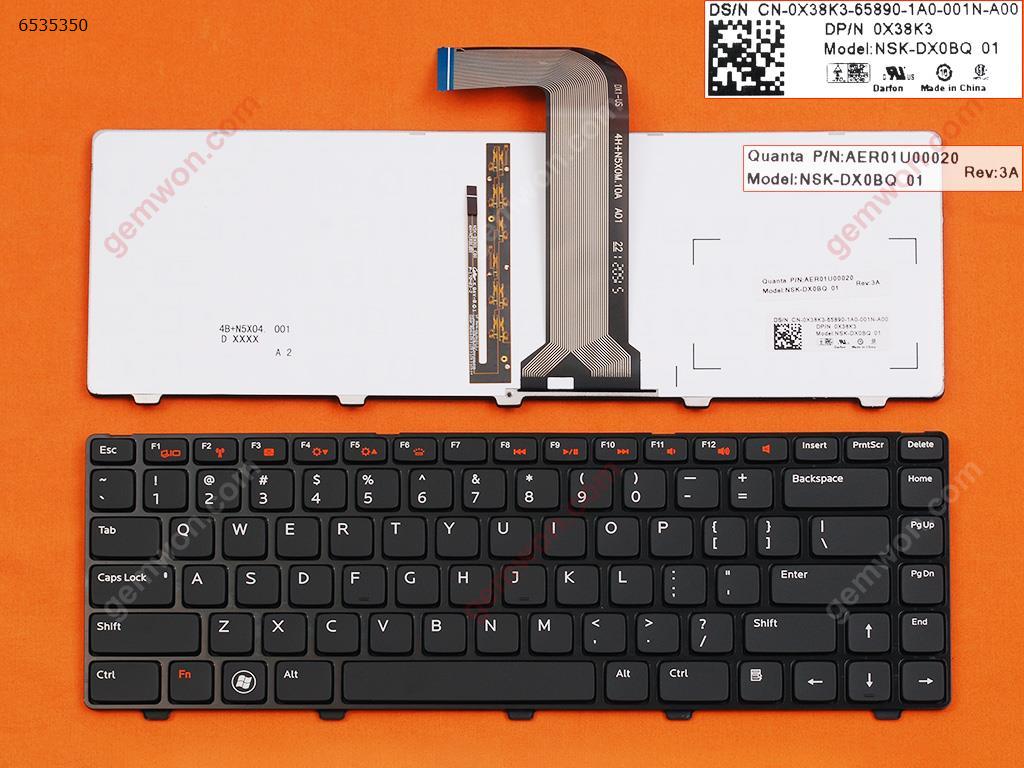 Picture of New Replacement Laptop Keyboard For DELL XPS L502 New Inspiron 14R/Inspiron N4110 M4110 N4050 M4040 N411Z GLOSSY FRAME BLACK(Backlit) US Layout