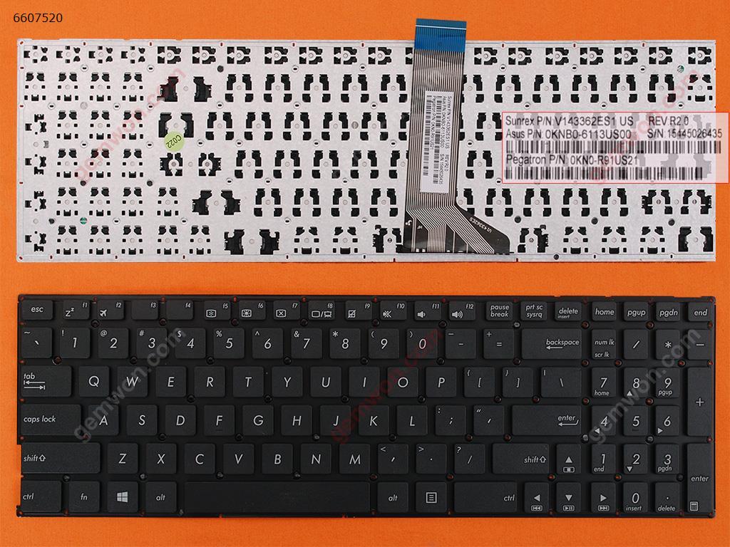 Picture of New Replacement Laptop Keyboard For ASUS K555 BLACK(Without FRAME,OEM,For Win8) US Layout