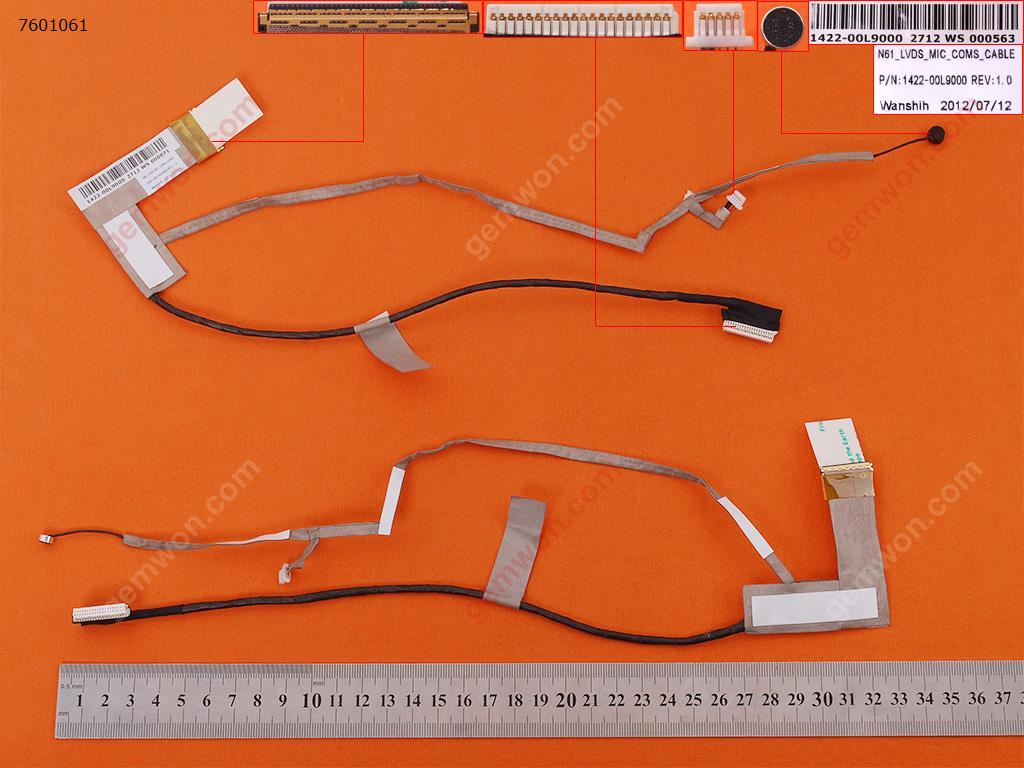 Picture of New LCD Display Screen Cable Replacement  For ASUS N61 Big Camera Connector White,OEM