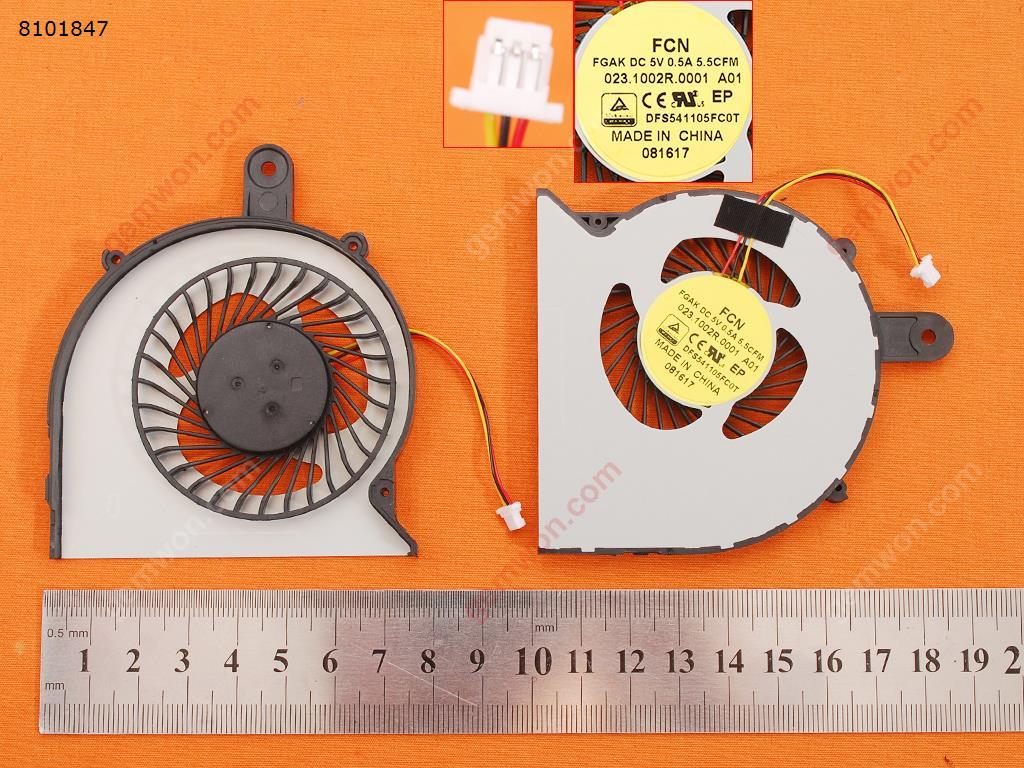 Picture of New Replacement CPU Cooling Fan For DELL Inspiron 14-3458 3459 3558(Original) DFS451105FC0T Layout