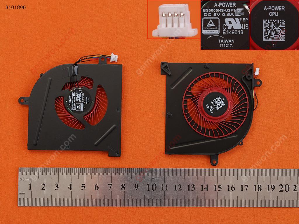 Picture of New Replacement CPU Cooling Fan For MSI GS63VR GS73VR Red Blades(For CPU Fan,Original) BS5005HS-U2F1 Layout