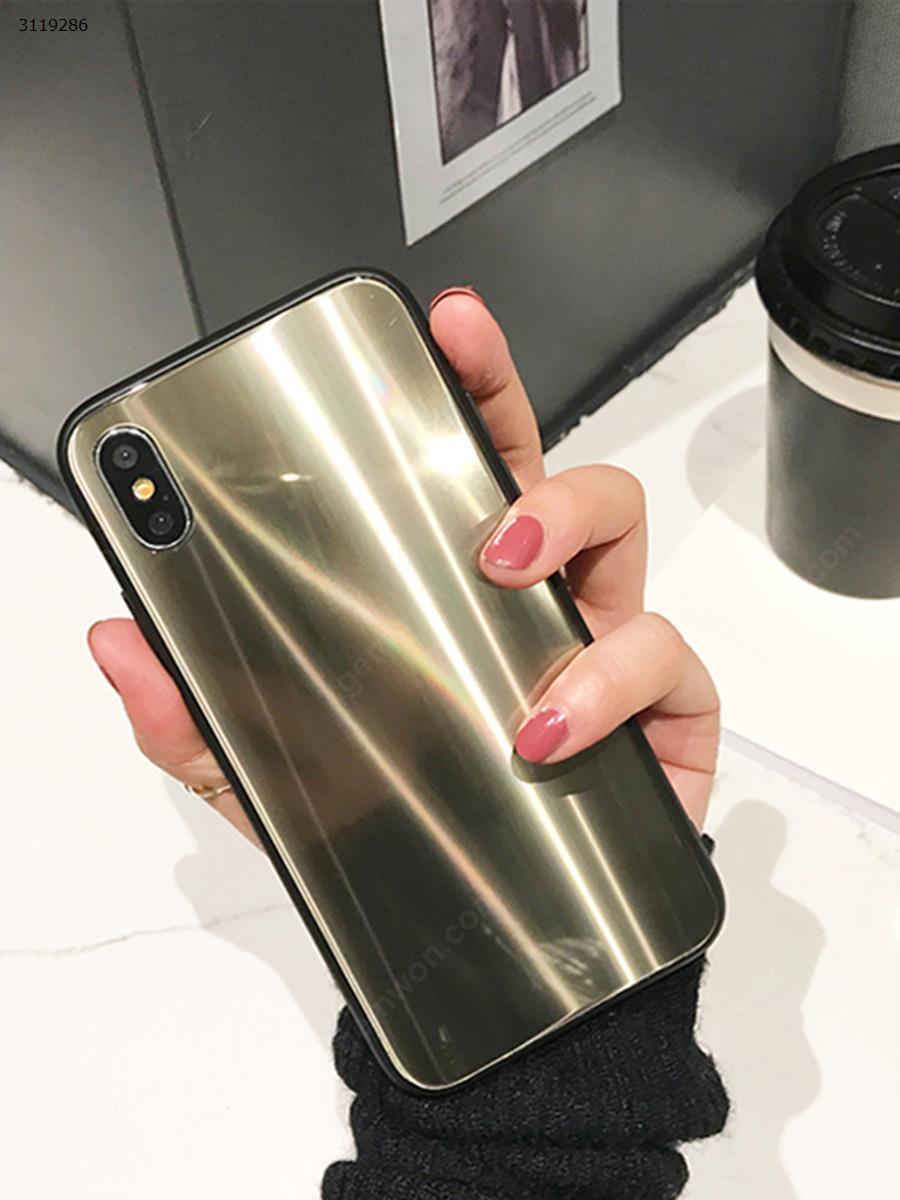 Picture of iphoneX Aurora glass shell，Glass material, soft shell edge，gold