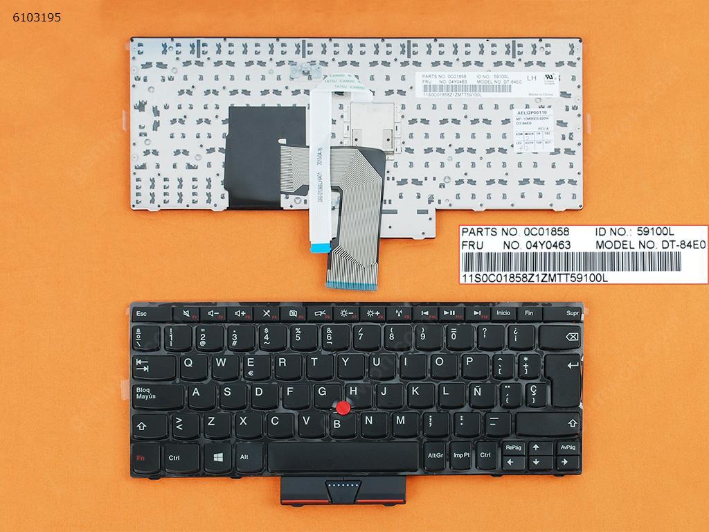 Picture of New Replacement Laptop Keyboard For Lenovo Thinkpad E220 E220s S220 BLACK FRAME BLACK(WIN8,With Point stick,RED Printing) SP Layout