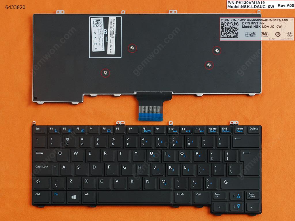 Picture of New Replacement Laptop Keyboard For DELL Latitude E7440 E7420 E7240 BLACK (Without Point stick,Big Enter,WIN8) US Layout