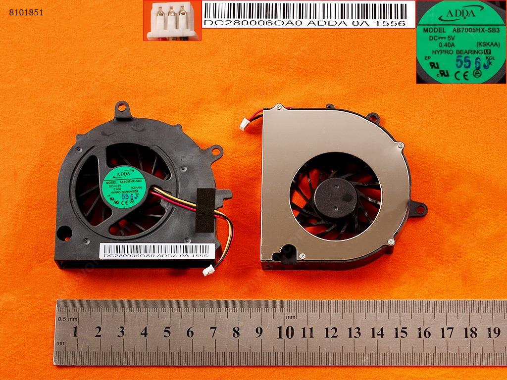 Picture of New Replacement CPU Cooling Fan For TOSHIBA Satellite A500 A505(For Intel,discrete Video card,Original) AB7005HX-SB3    DC280006OA0 Layout