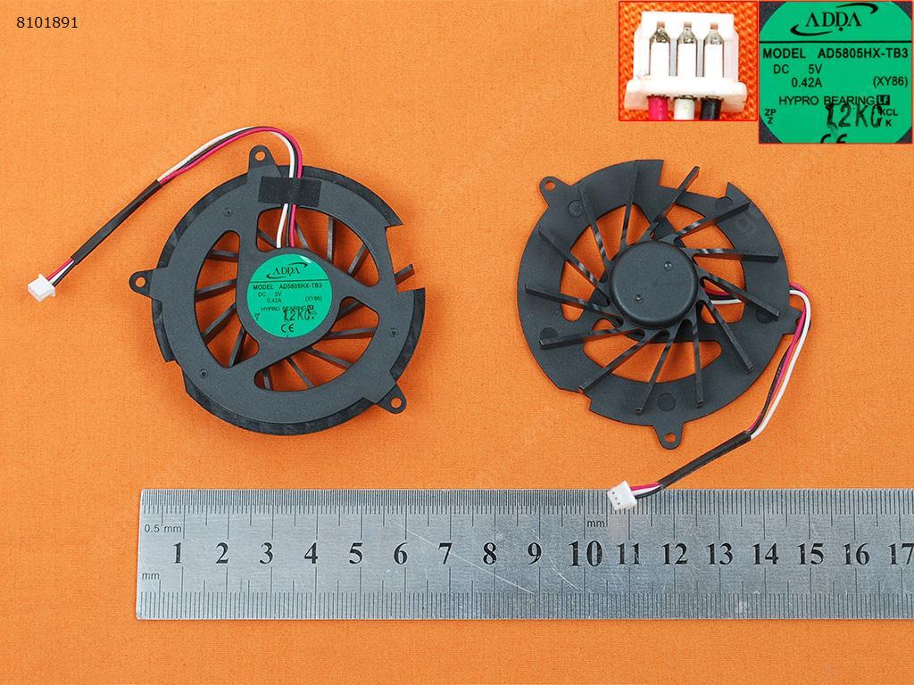 Picture of New Replacement CPU Cooling Fan For HP Pavilion DV5000 DV8000 Series Presario C300 C500(For Intel,Original) AD5805HX-TB3 Layout
