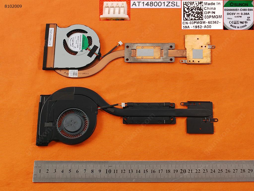 Picture of New Replacement CPU Cooling Fan For Dell Latitude E7450(Independent Graphics,Heatsink ) 03PMGM  EG50050S1-C480-S9A AT148001ZSL Layout